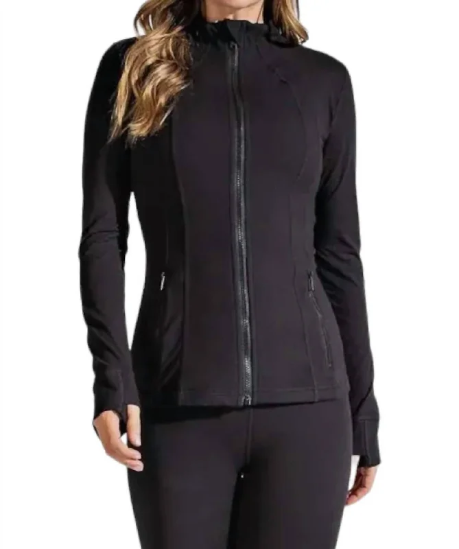 Athleisure Zipper Jacket In Black