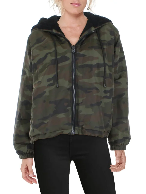 Womens Winter Hooded Bomber Jacket