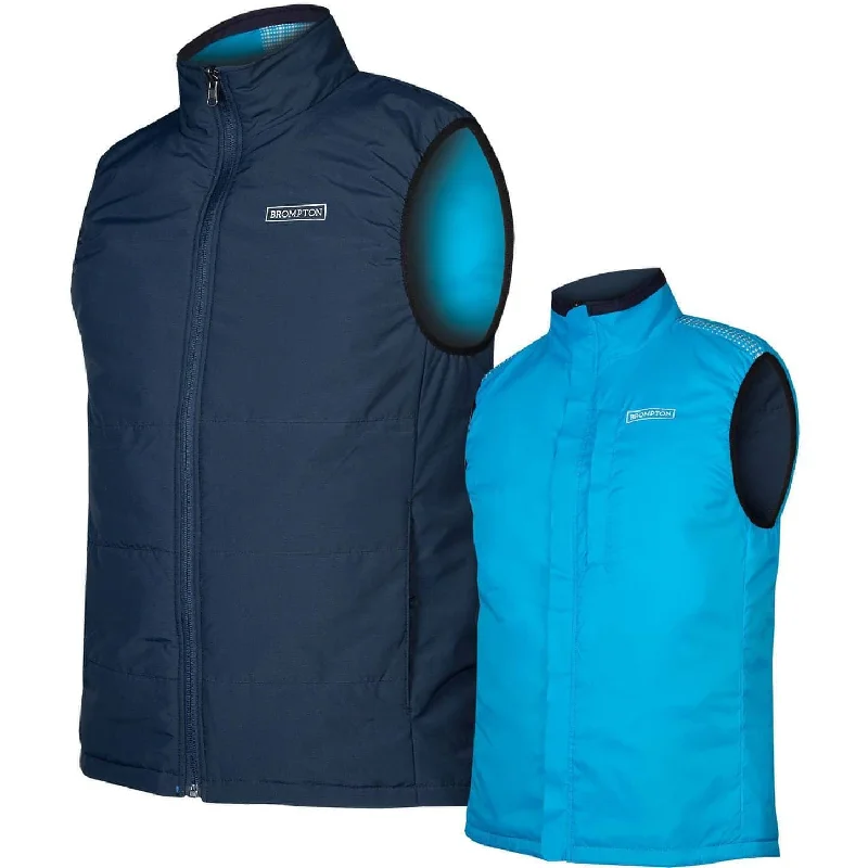 Brompton New York Reversible Mens Cycling Gilet - Blue