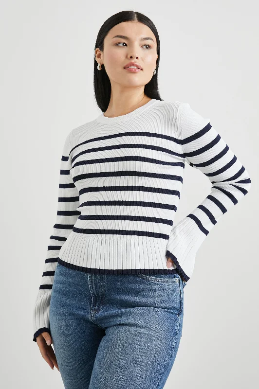 GEMMA SWEATER - IVORY NAVY STRIPE