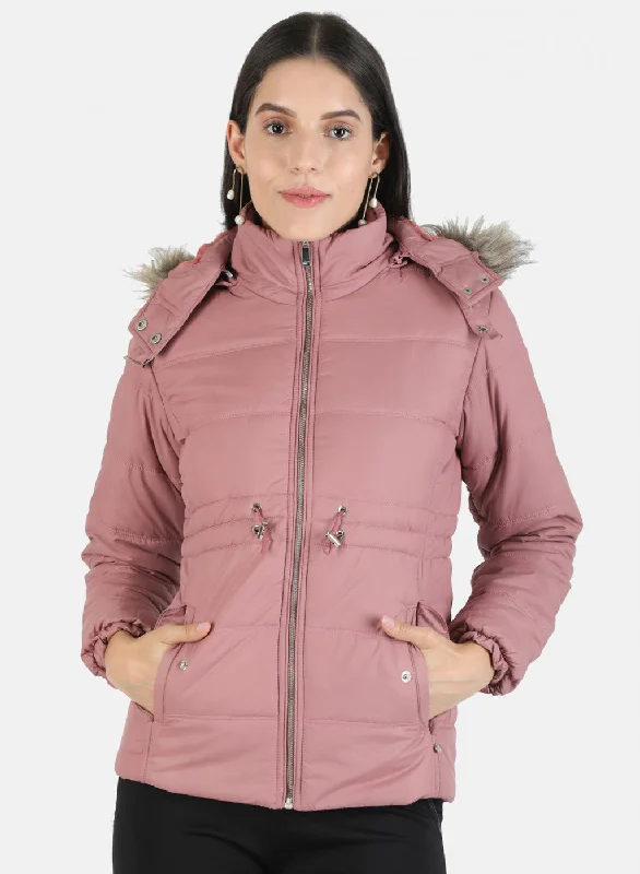 Women Pink Solid Jacket