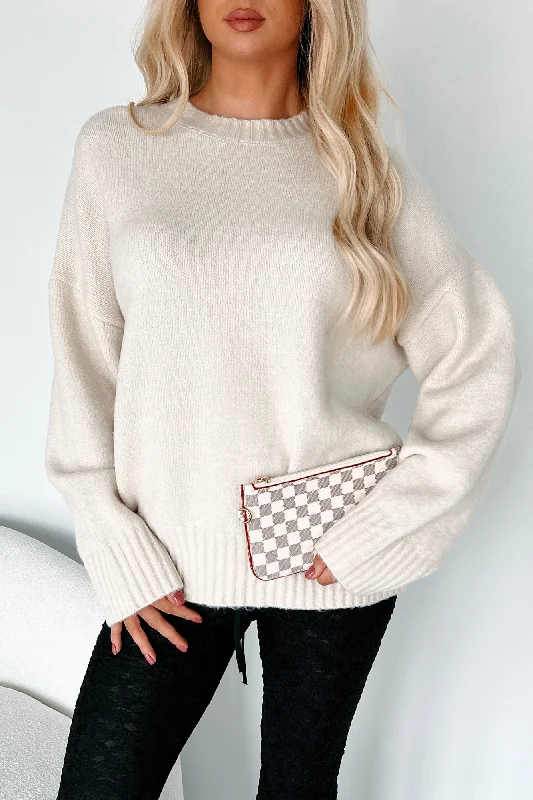 Reed Oversized Crewneck Sweater (Cream)