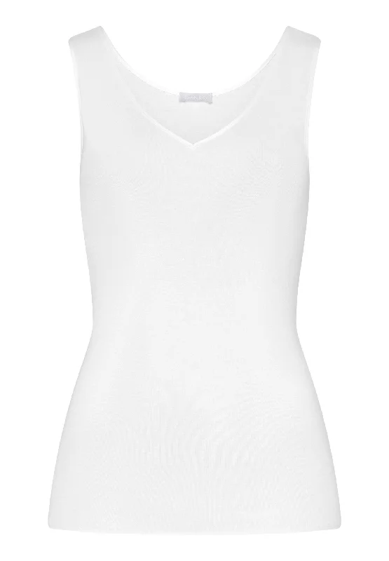 Cotton Seamless Cotton V-Neck Tank Top | White 71602-101