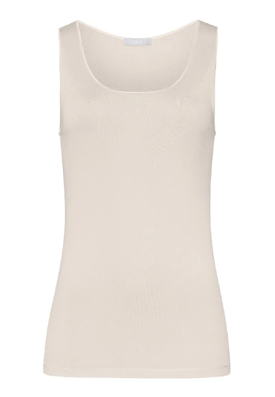 Pure Silk Silk Round Neck Tank Top | Pale Cream 71717-116