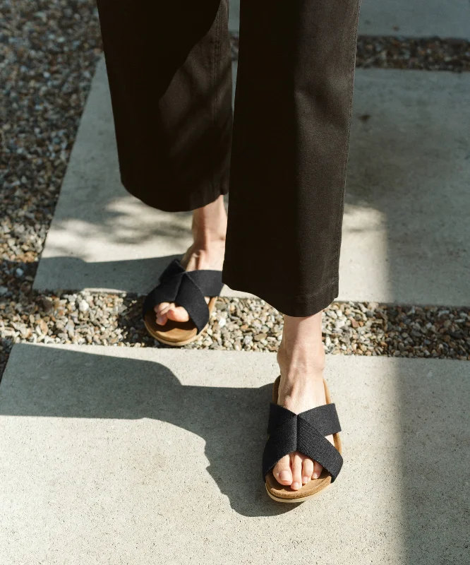 Cotton Crossover Sandal