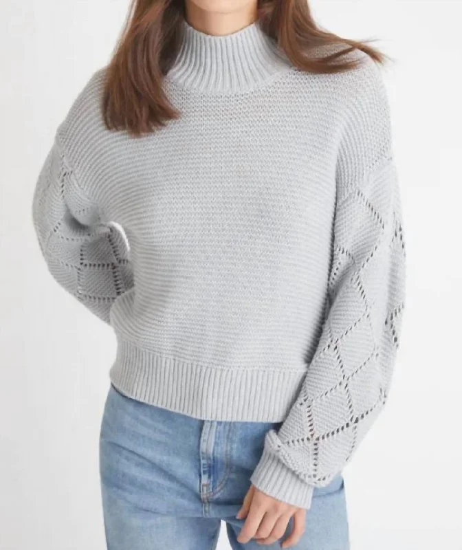 Talia Diamond Stitch Pullover In Iceberg