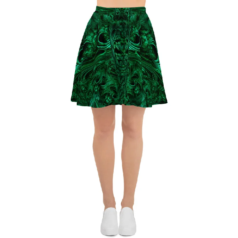 Meganeuropsis High Waist Skater Skirt