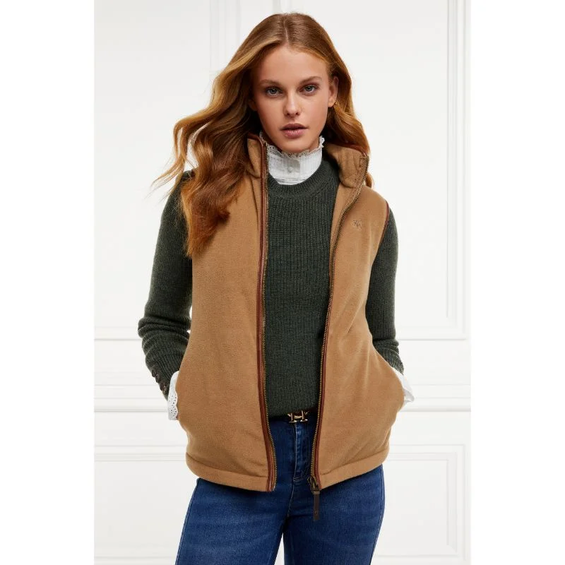 Holland Cooper Country Ladies Fleece Gilet - Coffee