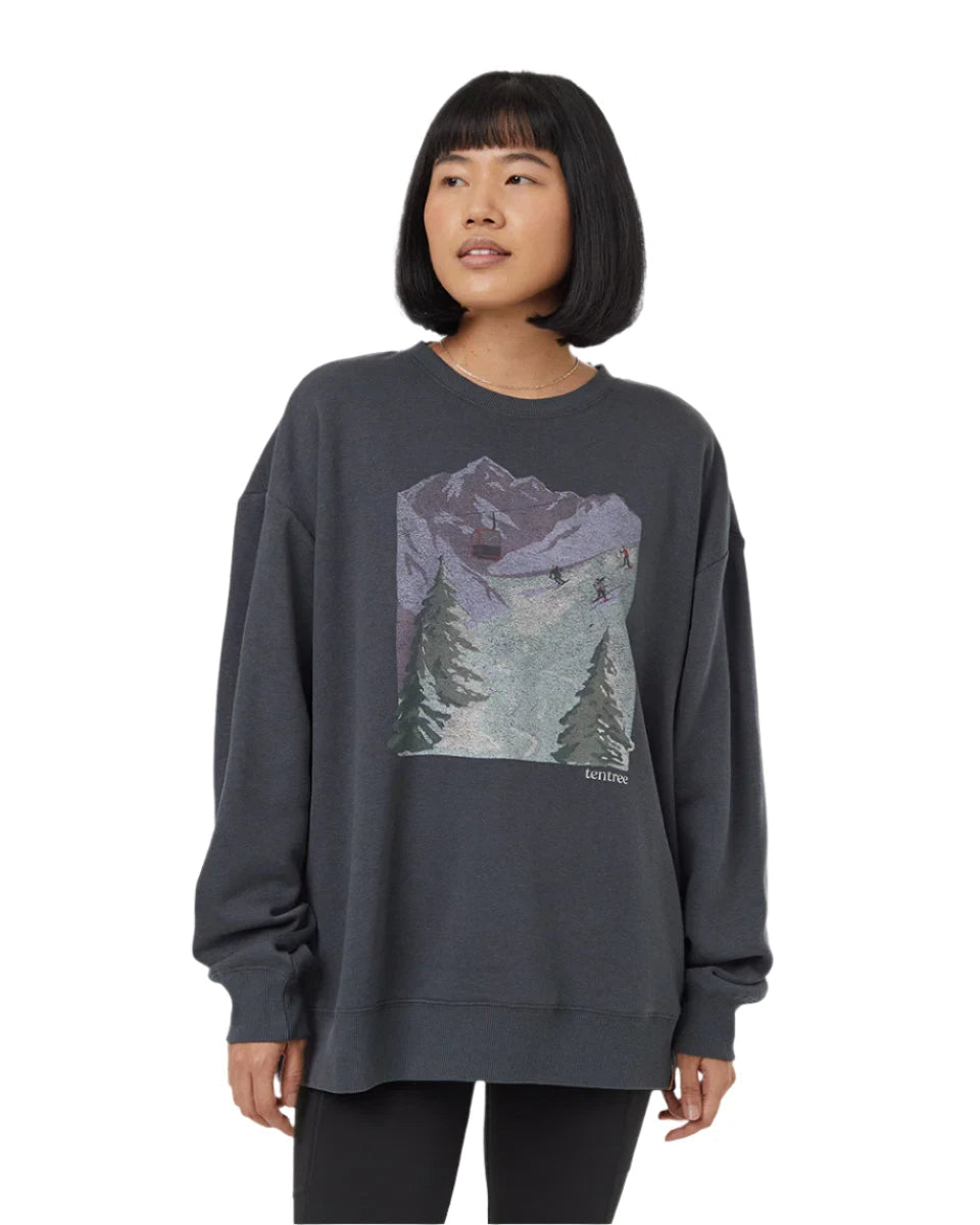 TENTREE Women's Alpine Oversized Crew Graphite/Lavender