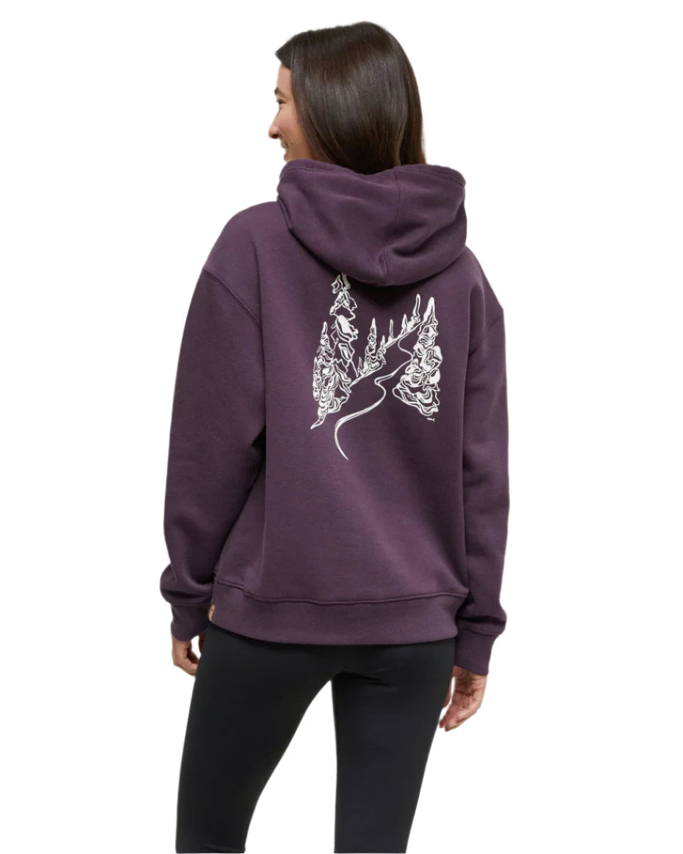 TENTREE Women's Snowy Trees Pullover Hoodie Midnight Plum/Vintage White