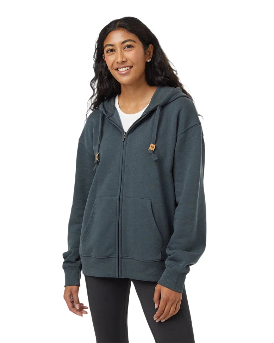 TENTREE Women's TreeFleece Relaxed Zip Hoodie Forest River Green