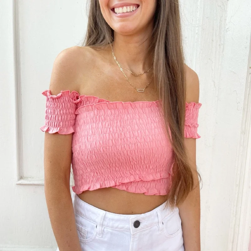 Coral Crop Top