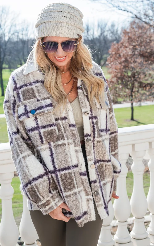 Taupe Faux Sherpa Coat - Final Sale